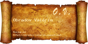 Obradov Valéria névjegykártya